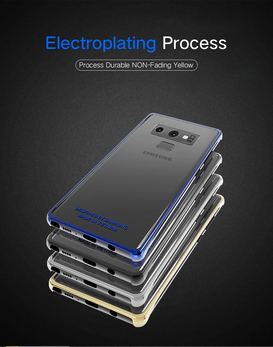 5Samsung Galaxy Note 9 Case Transparent Protective PC Case 360 Cute Luxury Shockproof Hard note9 Original Phone Cases