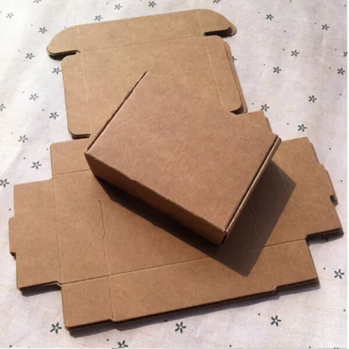 

3*3*2cm Brown Kraft Craft Paper Jewelry Pack Boxes Small Gift Box For Biscuits Handmade Soap Wedding Party Candy Packaging Boxes