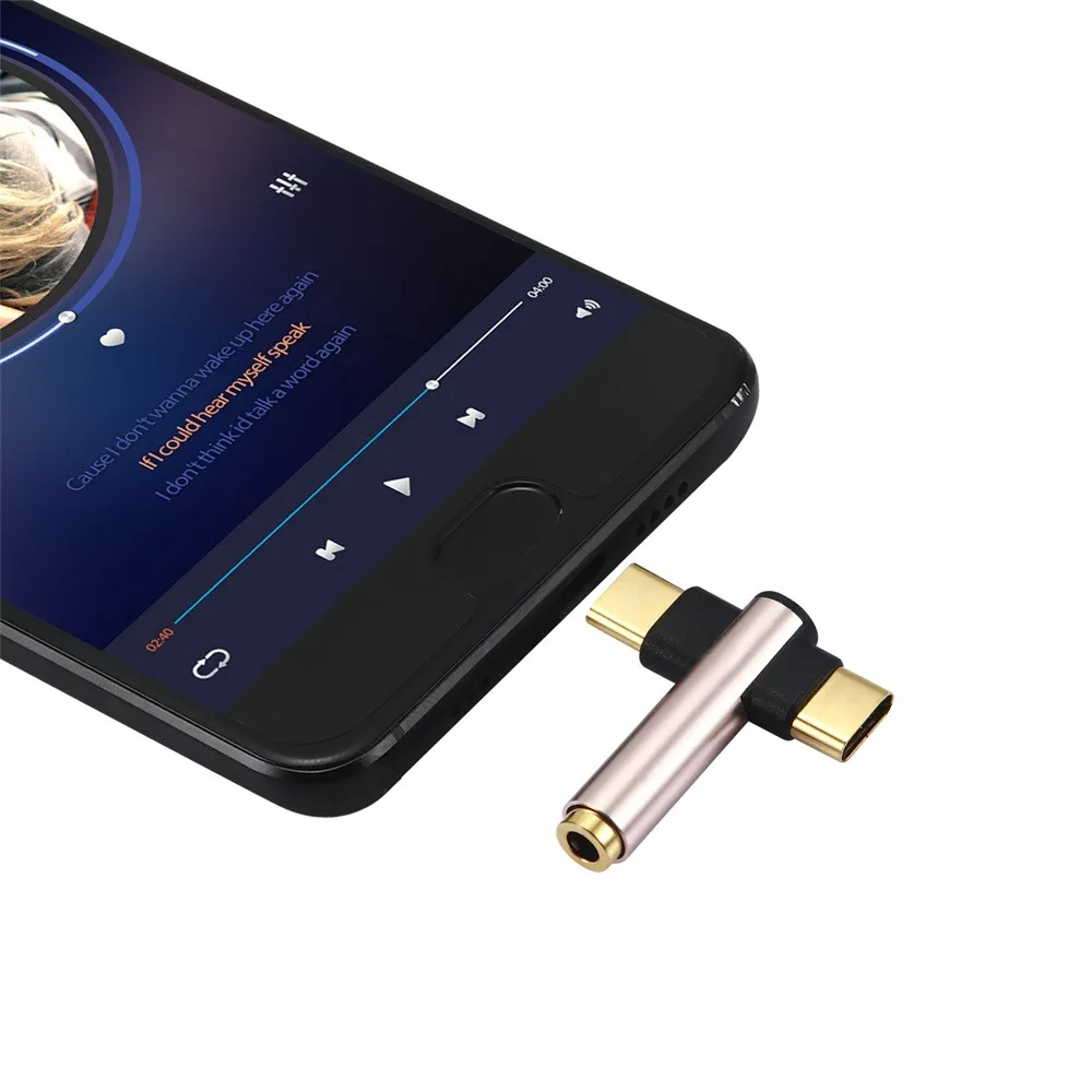 CARPRIE type-c до 3,5 мм адаптер для наушников 2в1 адаптер сплиттер USB-C до 3,5 мм аудио для наушников тип-c аудио сплиттер C0527