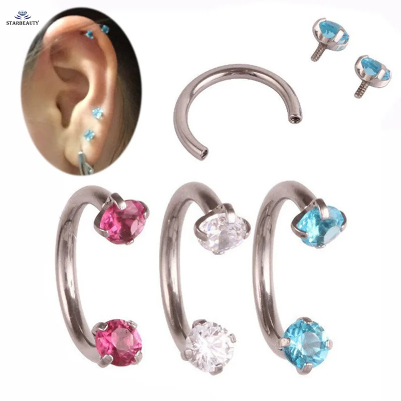 

1Pc 361L Earring Internal Piercing Septo Nose Lip Eyebrow Ear Septum Cartilage Helix Captive Hoop Ring Piercing Nose Rings 16G