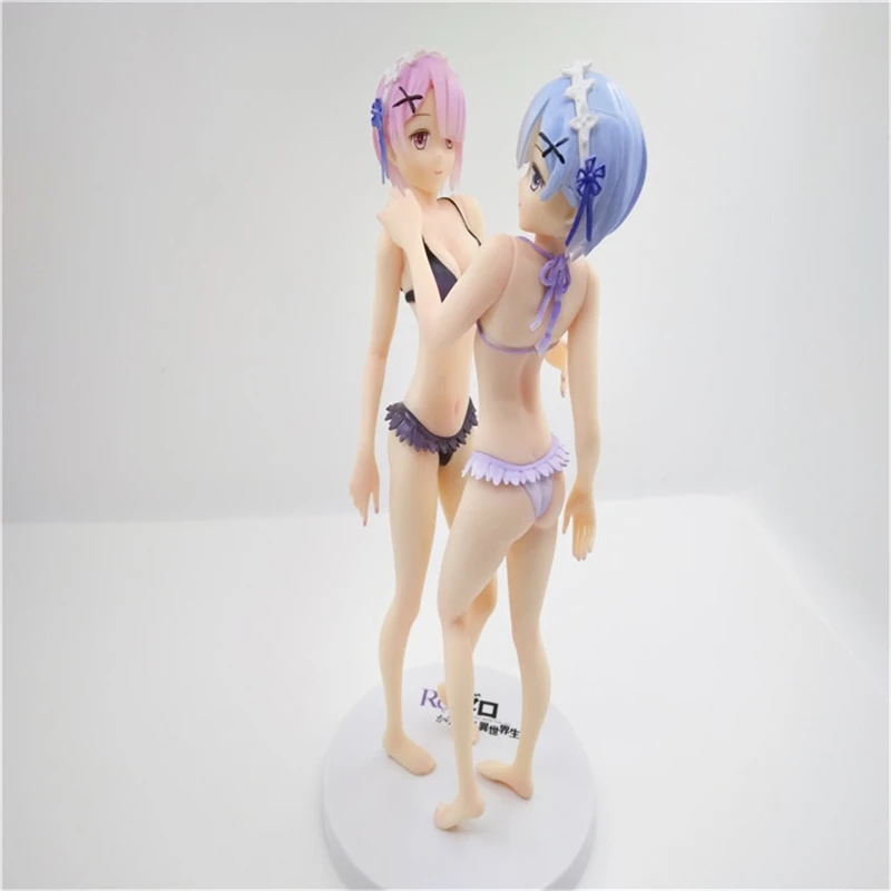 Anime Re:Life in a different world from zero Rem &amp Ram Swimsuit ver. Sexy PVC Action Figures Collectible Model Toys Doll 18cm | Игрушки и