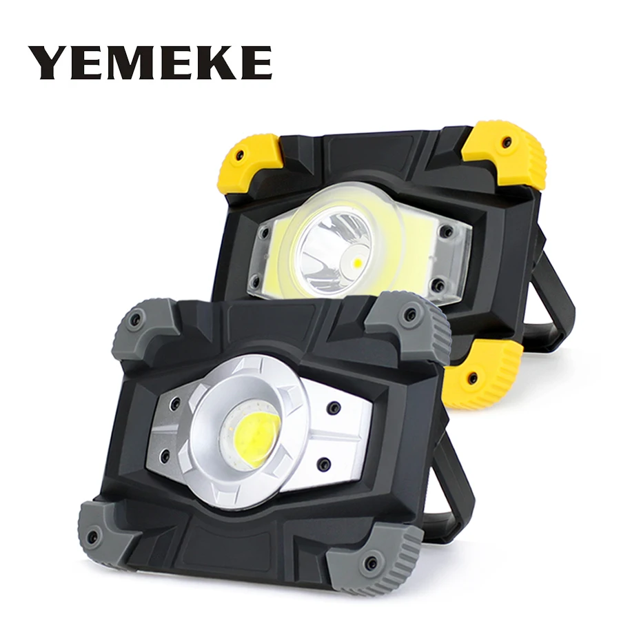 

High Bright T6 20W Portable Spotlights Rechargeable COB LED Work Lamp Flood Light Searchlights Outdoor Emergency Camping Light