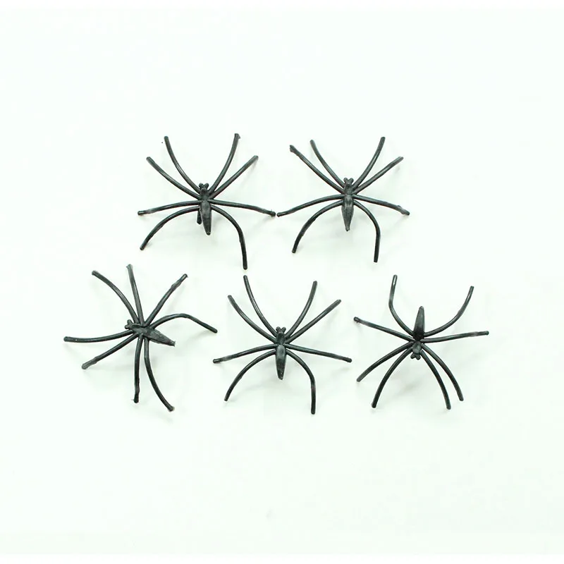 

50Pcs/lot Small Black Plastic Fake Spider Toys Horror Haunted House Decoration Prop Realistic Spider Halloween Party Supplies