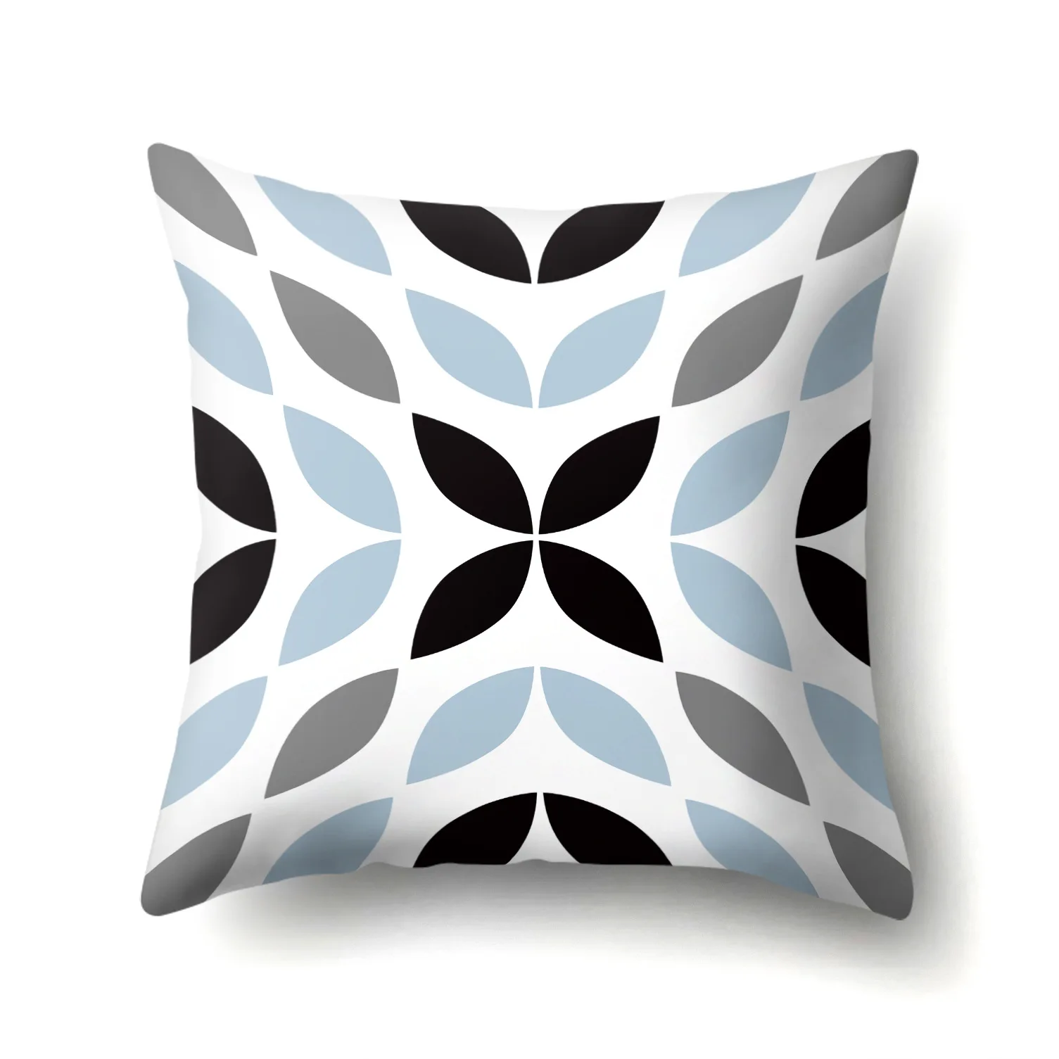 Классическая светло-голубая и белая наволочка из полиэстера с геометрическим рисунком, наволочка для дивана, подушка под поясницу наволочка