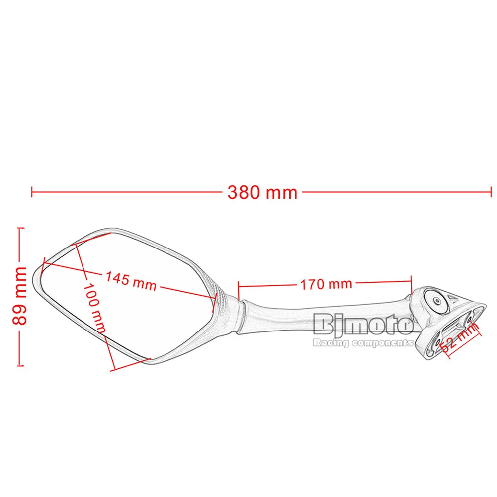 BJMOTO мотоциклетные зеркала Мотоцикл Скутер боковое зеркало заднего вида для Зеркало заднего вида для Yamaha YZF R3 R25 2013