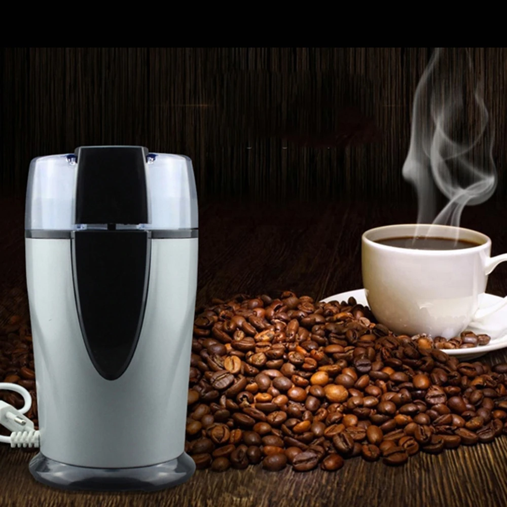 Electric Spice and Coffee Grinder with Stainless Steel Blades, GREY,can make sesame, mung beans
