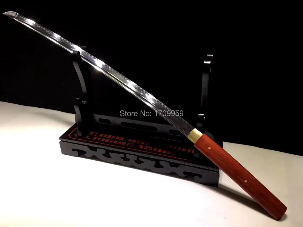 Battle Ready Very Sharp Clay Tempered T10 Steel Blade Full Tang Japanese Samurai Sword Katana Red Wood Saya Asian Saber Knife