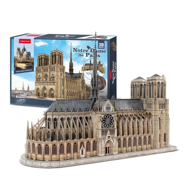 

1:250 Double-sided Open 3D Paper DIY Puzzle Notre-Dame de Paris Panoramic Model Building Kits Rose Window Kid's Intelligent Toy