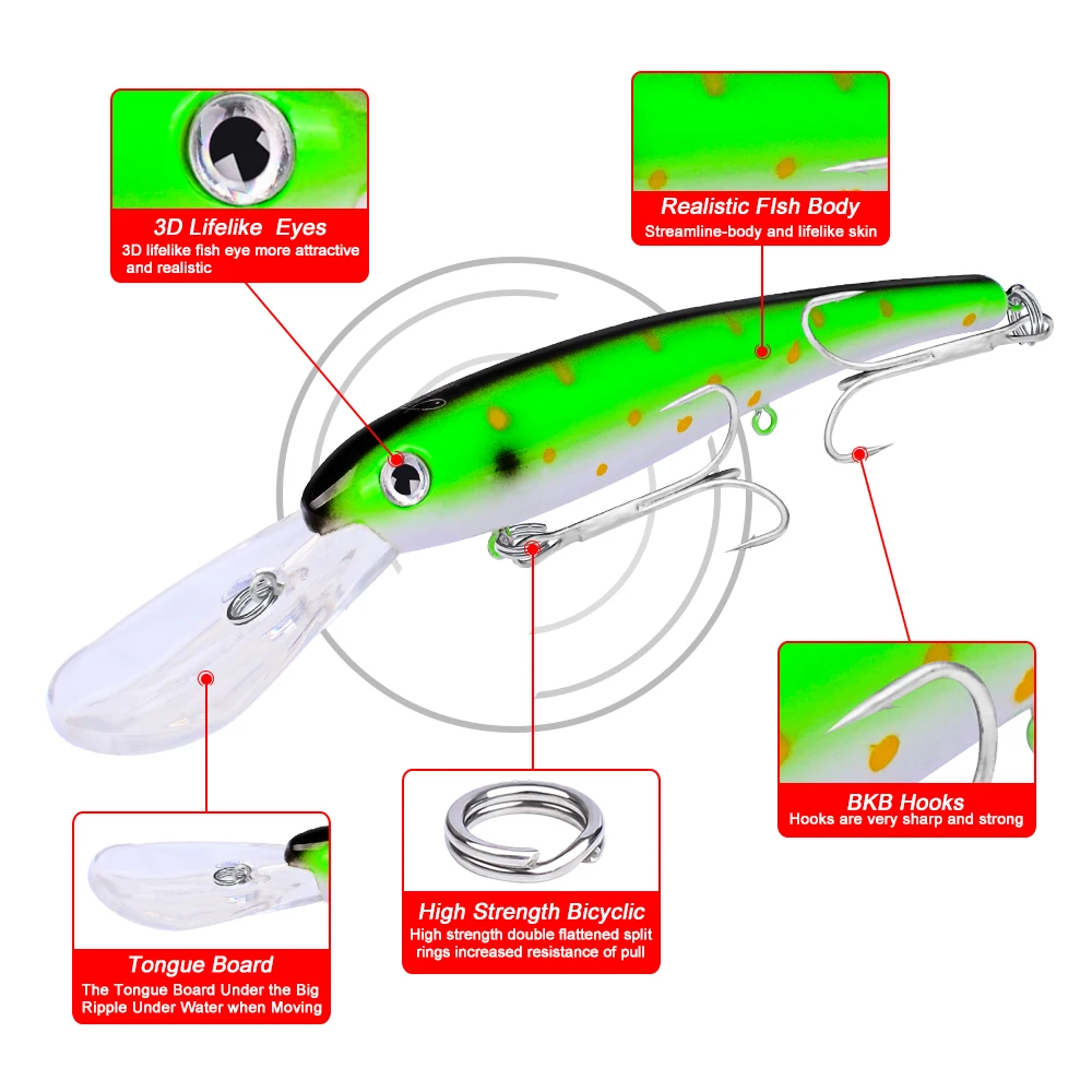 PRO BEROS большая блесна приманка 10 цветов рыболовная приманка 2 шт.-5 шт. рыболовные снасти 1,45 унций-41 г/"-20 см рыболовная приманка с 2/0# крючком