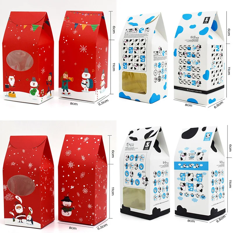 

10pcs/lot Snowman Santa Claus theme Xmas party supplies candy box Gift Box Kids Birthday Party Decorations Baby Shower Supplies
