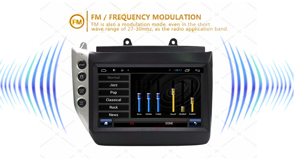 Sale KiriNavi 6 core PX6 4+64G 9.0" Android 9.0 Car navigation gps for Maserati GT 9 2007-2015 WIFI  bluetooth Music player car radio 3