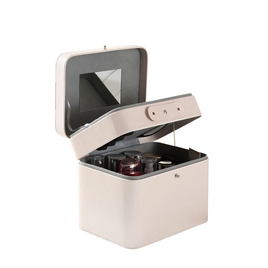 

Women Makeup Boxes Multi-function Portable Waterproof Leather Cosmetic Case Brand Design Lager Capacity Storage Box Make Up Bag
