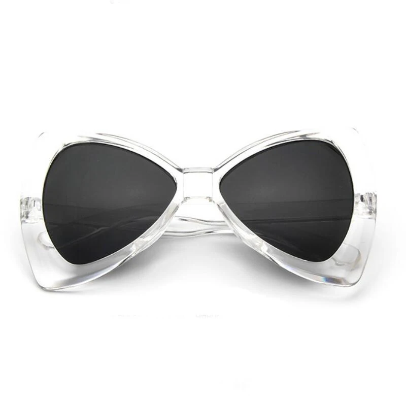 

Women Big Bowknot Sunglasses Colorful Reflective Sunglass Large Eyeglasses Frame AC Lens UV400 Trend Sun Glasses 010