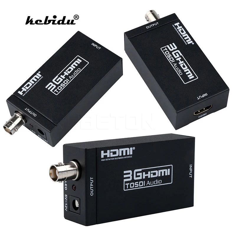 

kebidu Black HDMI to SDI Converter Scaler Adapter 1080P MINI 3G with Coaxial Audio Output for Home Theater Cinema PC HD