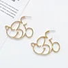 Gold Silver Black Color Simple Kawaii Cute Mickey Minny Stud Earrings Female Loverly Howllowed out Geometric Earring For Women 4