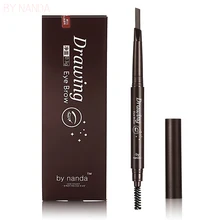 От NANDA 2 в 1 автоматический макияж бровей водонепроницаемый Перманентный карандаш для бровей Косметика для бровей подводка для глаз инструменты 6 цветов