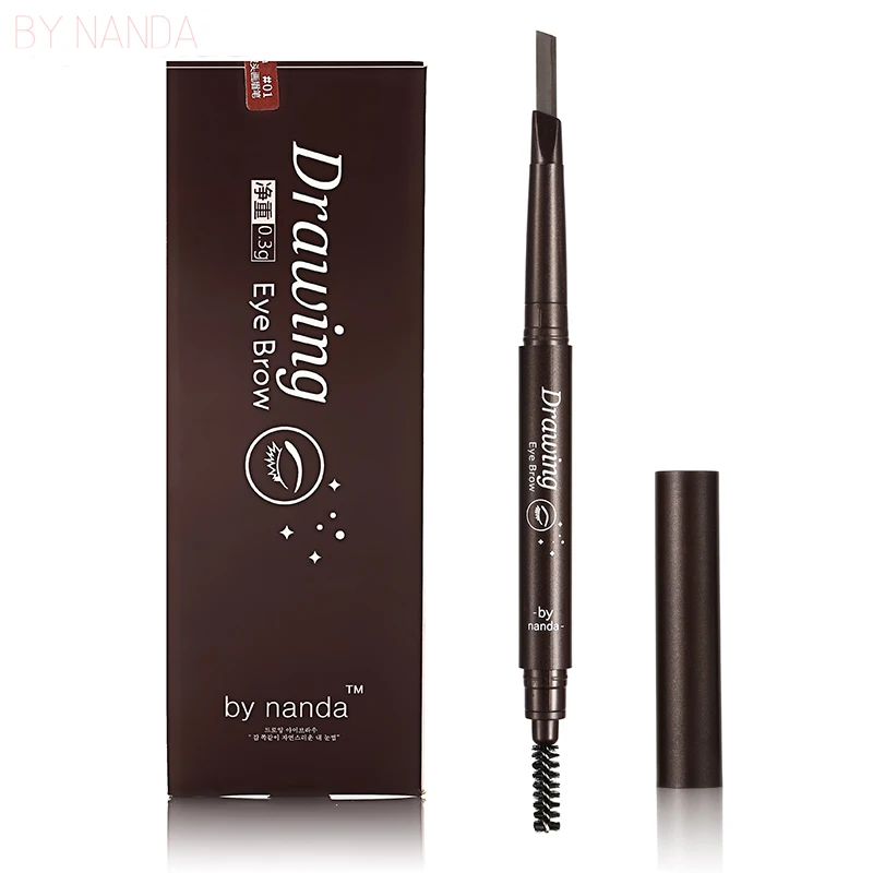 

BY NANDA 2 IN 1 Automatic Makeup Eyebrow Waterproof Permanent Eyebrow Pencil Cosmetics Brow Eye Liner Tools 6 Color