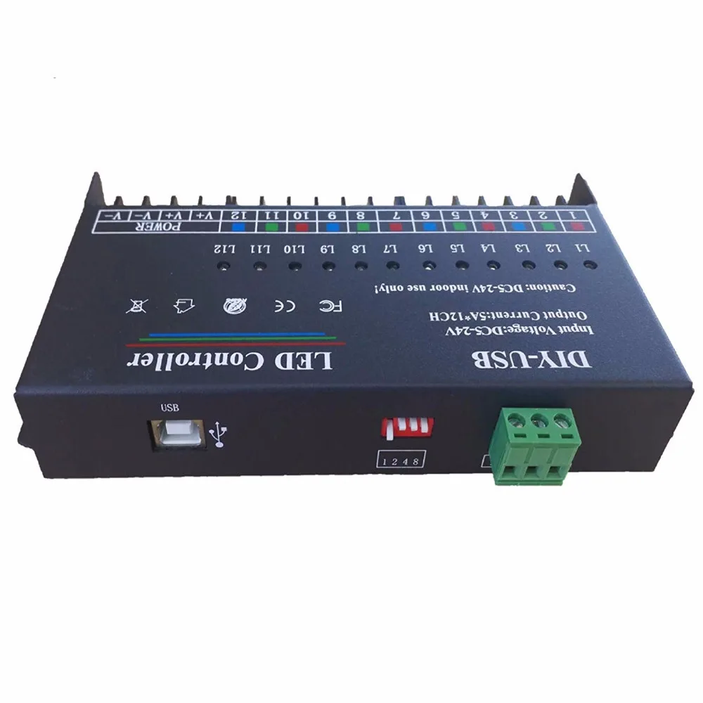 12 канала DMX декодер DMX512 контроллер USB диммер драйвер DC 5 V 24 V для Светодиодные ленты, модули ST198