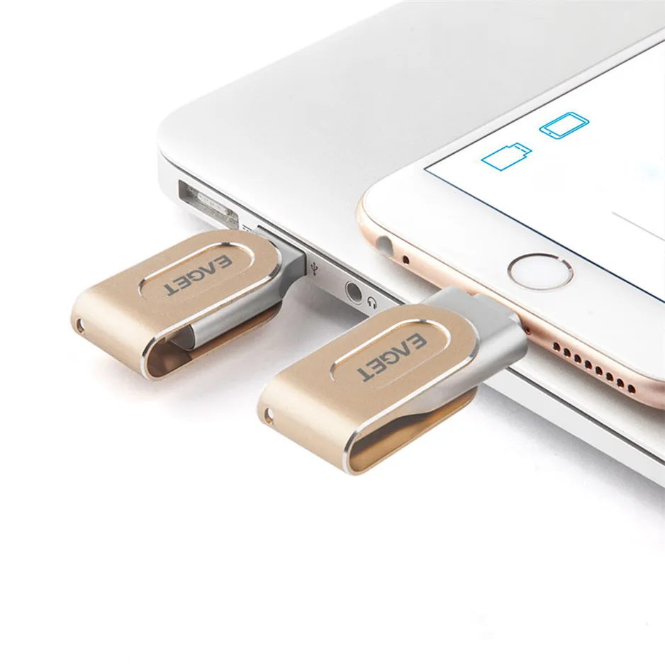 Eaget USB флеш-накопитель 32 Гб 64 Гб Lightning USB 3,0 MFI флеш-накопитель металлическая Флешка 64 Гб 128 ГБ USB флешка флеш-накопитель для iPhone iPad