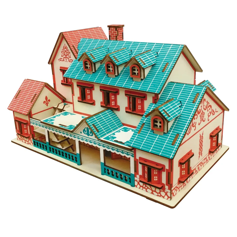 

DIY Kids 3D Puzzles geometric wooden toys cognition puzzle Assembling Building Kits IQ Educational Toys for Children