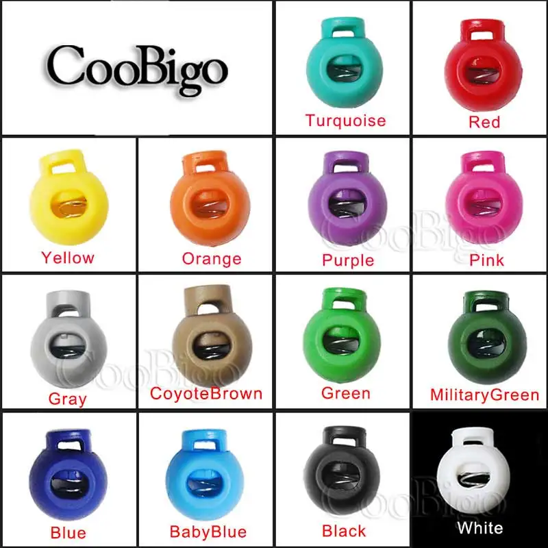 

10pcs Colorful Plastic Ball Round Cord Lock Spring Stop Toggle Stopper Clip For Sportswear Clothing Shoes Rope DIY Craft Parts