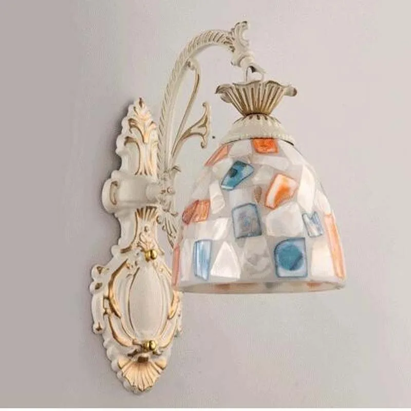 

light Square grain wall lamps simple creative living room bedroom led bedside lamp Jane European retro Cafe light Z10