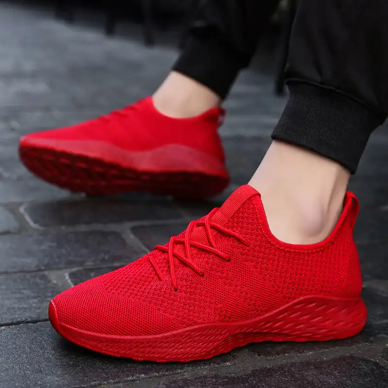 BomKinta zapatillas rojas para hombre y mujer, zapatos deportivos ligeros  para correr, de malla transpirable, talla grande 48|Zapatillas de correr| -  AliExpress