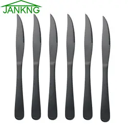 Новый 6 шт./компл. наивысшего качества Нержавеющая сталь черный стейк Ножи острым Радуга ножей Ресторан черный стейк ножи в набор посуды