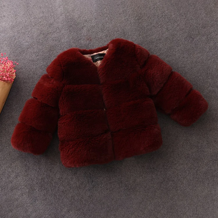 Осенне-зимнее пальто с искусственным мехом для девочек элегантная меховая парка для маленьких девочек Теплые детские куртки и пальто Детская верхняя одежда пальто для девочек