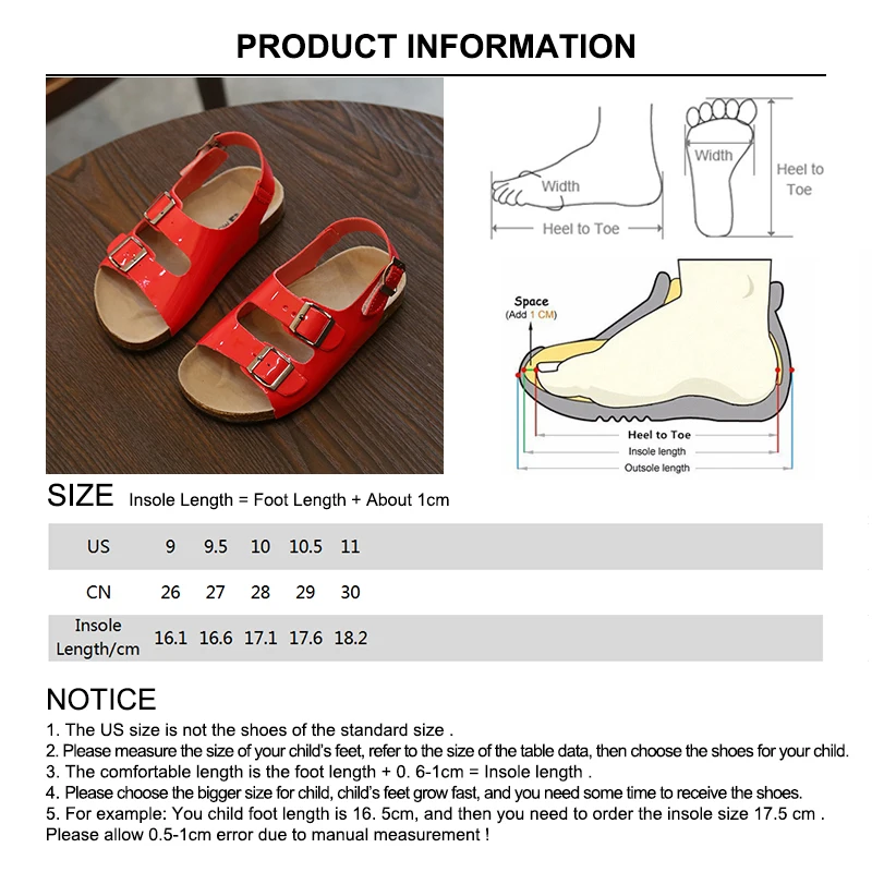 2019 New Children Sandals Gloss Cork Comfortable Antiskid Summer Sandals For Girls Boys Barefoot Shoes 2019 New Children Sandals Gloss Cork Comfortable Antiskid Summer Sandals For Girls Boys Barefoot Shoes
