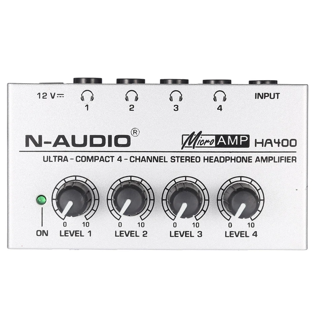 HA400 Ultra compact 4 Channels Mini Audio Stereo Headphone