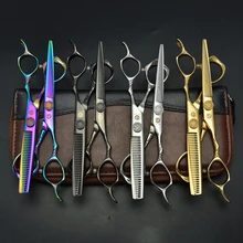 2 шт./одна пара 6,0 ''17,5 см фиолетовый дракон Профессиональные человеческие ножницы для волос Парикмахерские ножницы+ филировочные ножницы Z9001