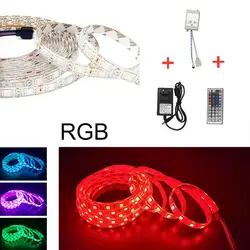 12 V Белый теплый белый RGB 5050 5 м fita de led ленты Диодная подача Тирас Светодиодная лента световой с DC 12 V адаптер питания