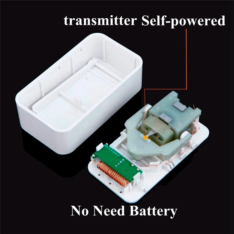 CACAZI Wireless Doorbell Self-Powered Waterproof LED Light No Battery Home Cordless Bell US EU UK Plug 1 2 Button 1 2 3 Receiver CACAZI Wireless Doorbell Self-Powered Waterproof LED Light No Battery Home Cordless Bell US EU UK Plug 1 2 Button 1 2 3 Receiver