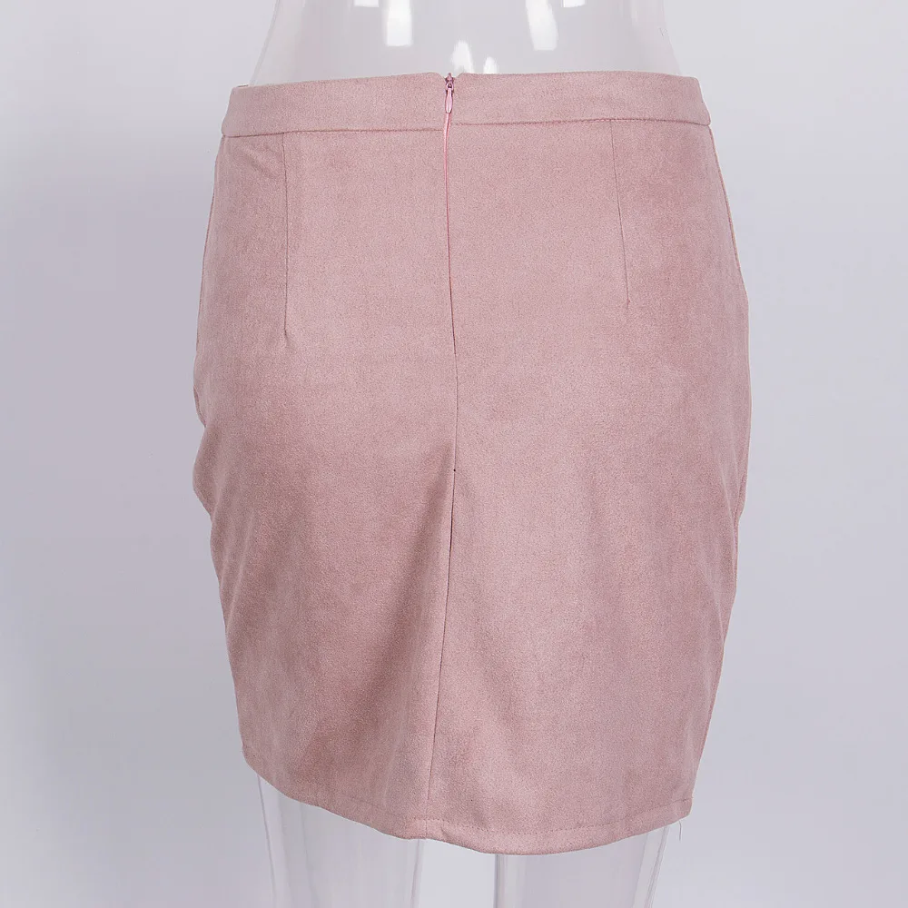 Женские короткие мини юбки из замши с высокой талией и карманами|short mini skirt|mini