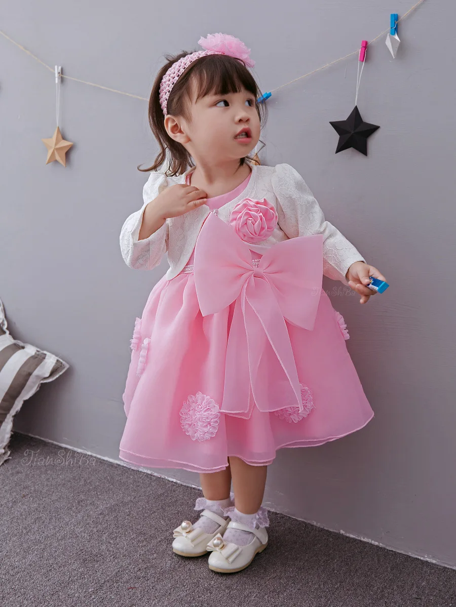 Коллекция года, новое весенне-летнее Хлопковое платье для малышей возрастом от 0 до 3 лет, платье принцессы для девочек цвет розовый