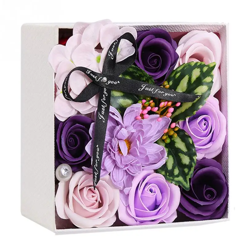 1 коробка сделай сам имитация розы цветок мыла ручной работы с лентой свадебный