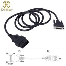 Универсальный адаптер KWOKKER OBD2 16Pin Male to 26Pin Female 180 см OBDII Автомобильный разъем удлинитель диагностический инструмент