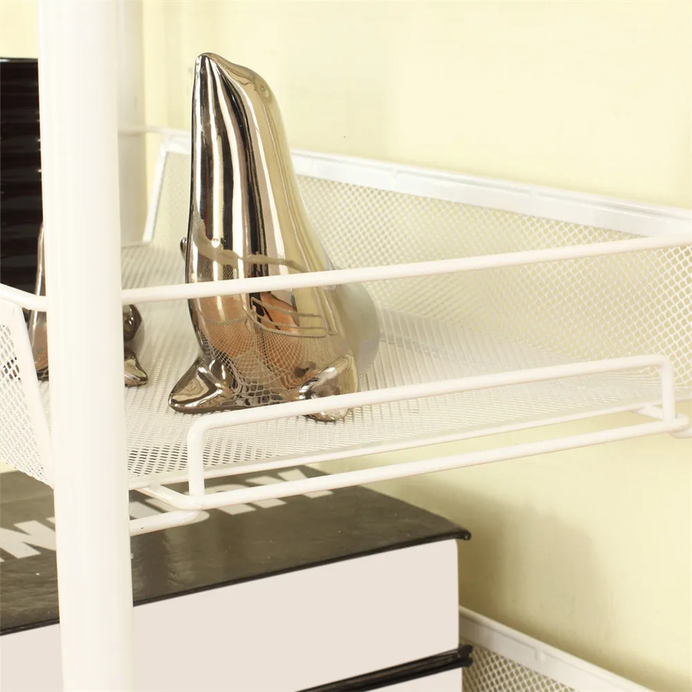 Langria 3-Tier Storage Rack Metal Mesh Rolling Cart Bathroom Shelves for Kitchen Pantry Office Bedroom Bathroom Washroom Laundry6