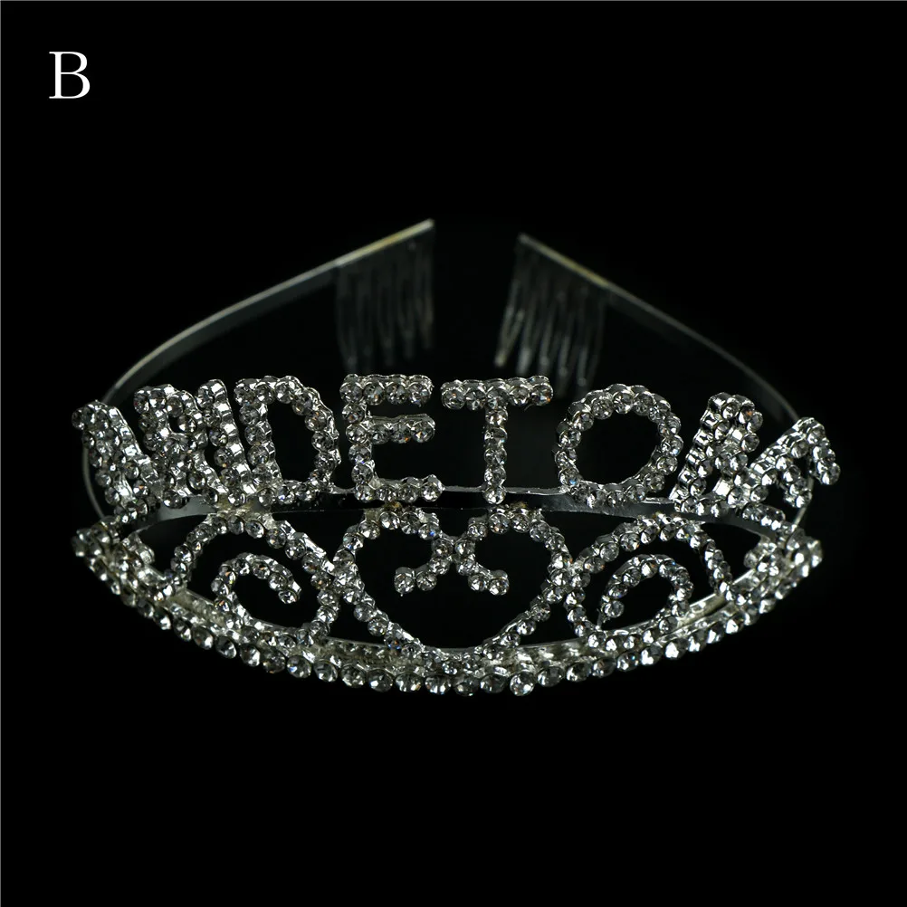 

Glitter Bride to Be set Bachelorette Party Decoration Gift Wedding Bridal Shower Hen Party Supplies Metal Rhinestone Tiara Crown