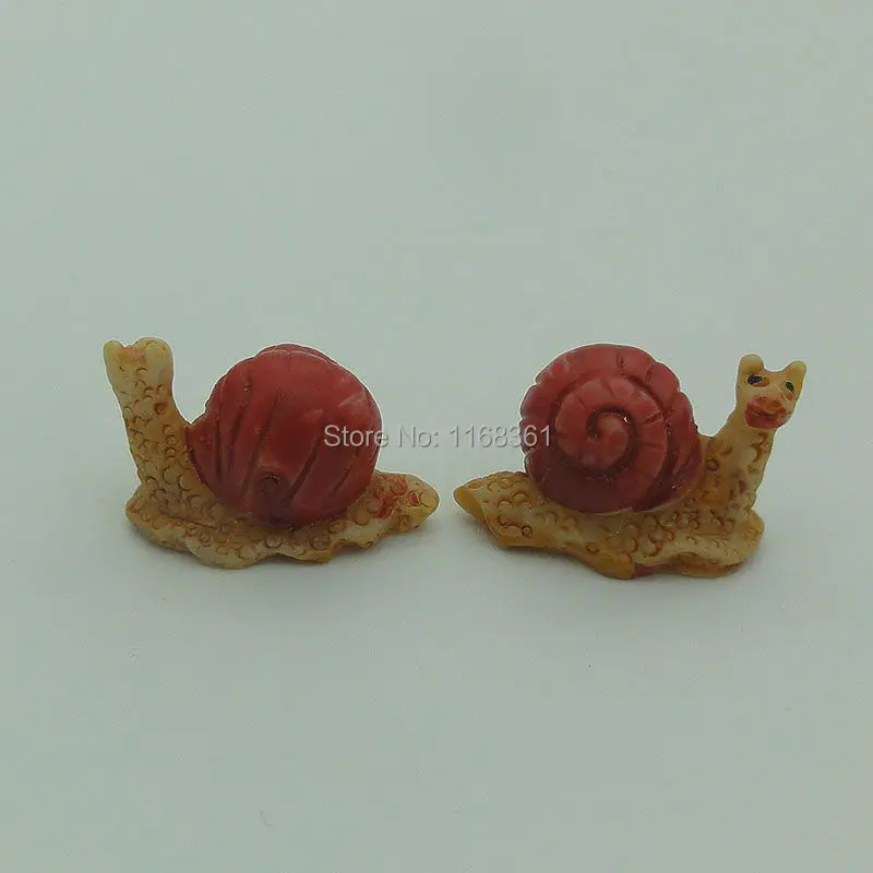 

5pcs/lot resin solid red snail cartoon 20mm fairy garden gnome moss terrarium decor crafts bonsai home DIY A115-3