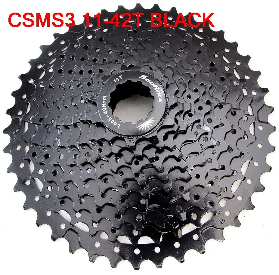 Sunracing 10 скоростей CSMS3 CSMX3 11-40t 11-42T 10s широкое соотношение mtb горный велосипед кассета свободного хода велосипедный маховик - Цвет: MS 11T to 42T Black