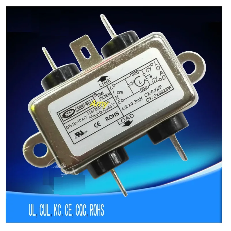 Мощность EMI фильтр CW1B 1A 3A 6A 10A AC T однофазный 220 V очистки