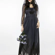 Ужасный Призрак невесты костюм для взрослых на Хэллоуин Косплэй нарядное платье для вечерние M-2XL 76862
