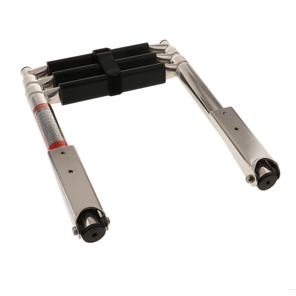 3-Step Stainless Steel Under Platform Slide Mount Boat Boarding Telescoping Ladder Compact and efficient - Telescopic Design