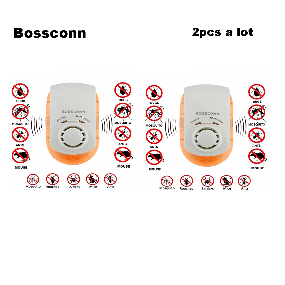 

2PCS/ Lot Multi-Purpose Electronic Ultrasonic Mosquito Killer Reject Bug Mosquito Cockroach Mouse Pest Reject Magnetic