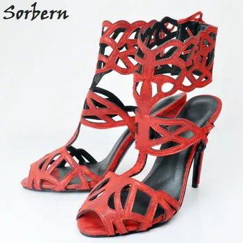 

Sorbern Red Women Sandals Plus Size Sandalias Mujer Sandalias Mujer Designer Shoes Women Luxury Sandales Femmes Red Large Size