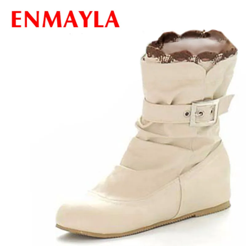 

Airfour New Boots 2016 New Arrivals Soft Leather Ankle Boots Buckle Women Boots Flats Winter Shoes Ladies Autumn Boots Shoes
