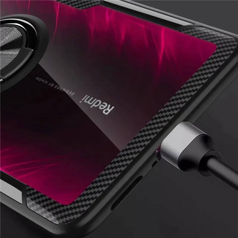 leather iphone 11 Pro Max case לxiaomi Mi9T Mi 9T פרו מקרה יוקרה מגנטי טבעת שקוף ברור זכוכית חזרה כיסוי עבור Redmi K20 פרו מחזיק רכב Stand מקרי iphone 11 Pro Max phone case