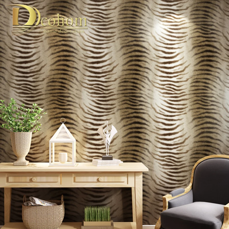 Us 39 9 25 Off Simple Modern Wallpaper Design Tiger Skin Pattern Wallpaper For Bedroom Living Room Sofa Tv Background Decor Wall Paper Rolls In